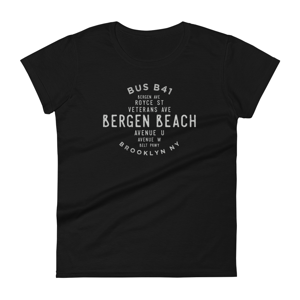 Bergen Beach Brooklyn NYC Women's Grid Tee