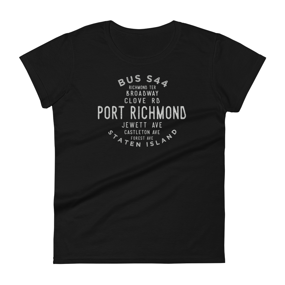Port Richmond Staten Island NYC Women's Grid Tee