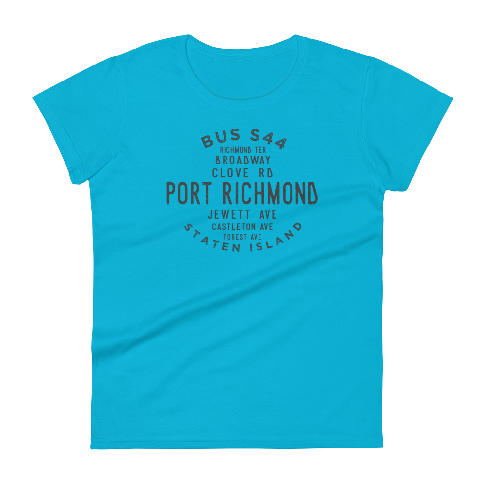 Port Richmond Staten Island NYC Women's Grid Tee