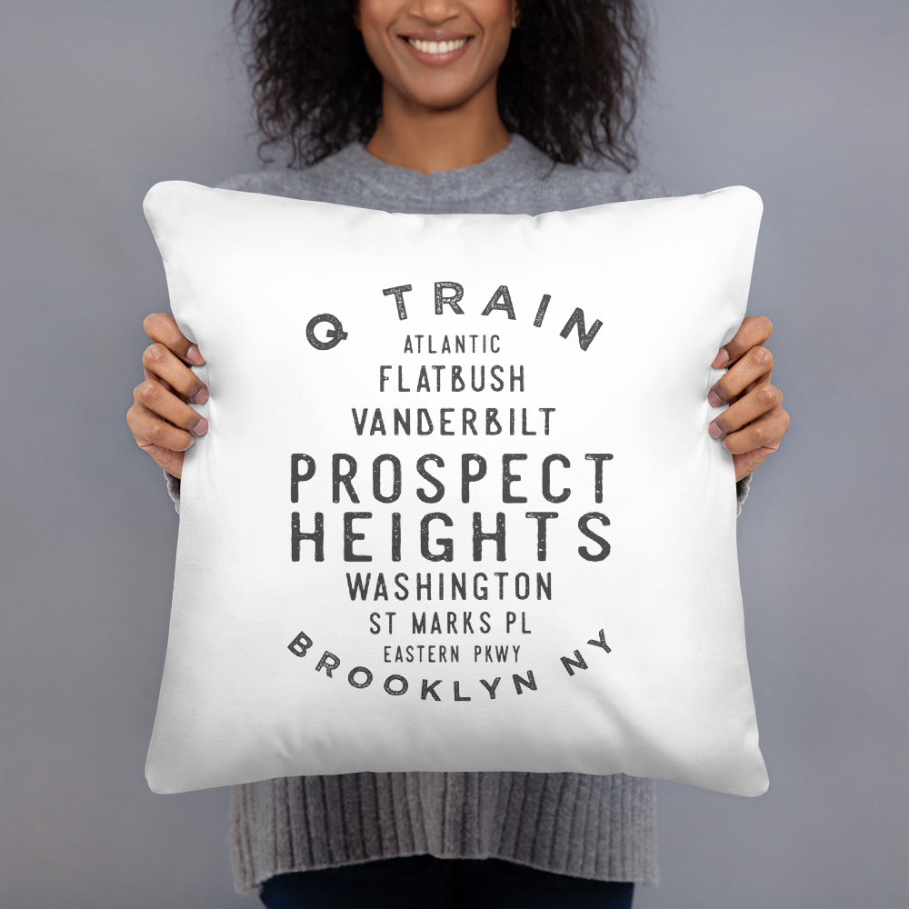 Prospect Heights Brooklyn NYC Pillow