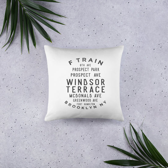 Windsor Terrace Brooklyn NYC Pillow