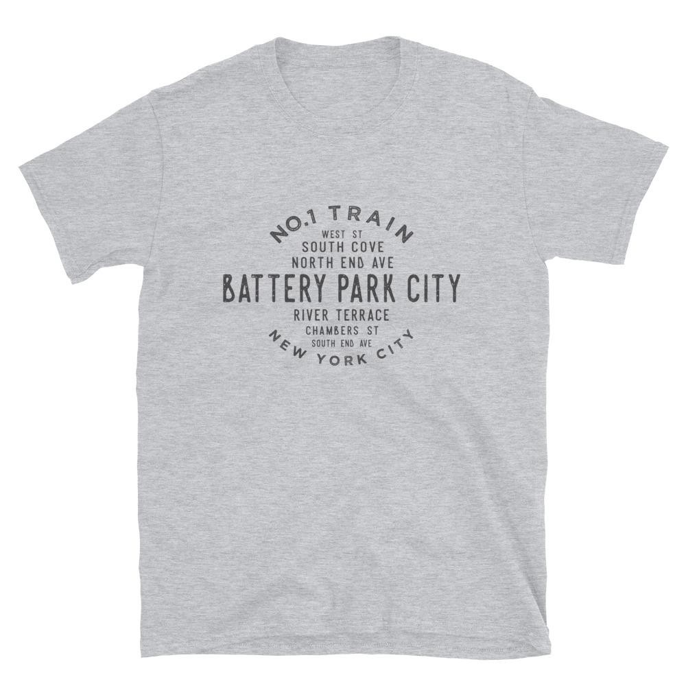 Battery Park Manhattan NYC Adult Mens Grid Tee