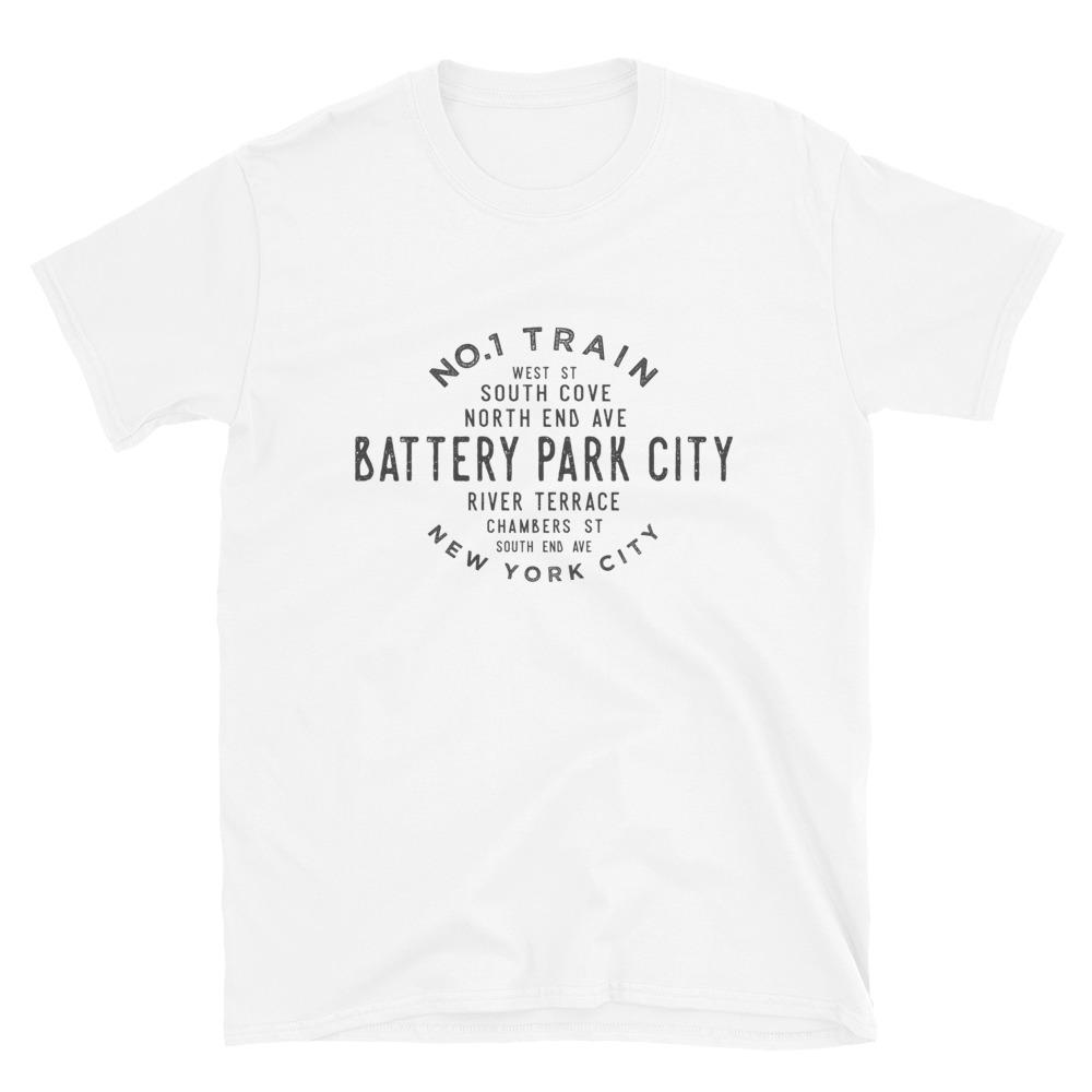 Battery Park Manhattan NYC Adult Mens Grid Tee
