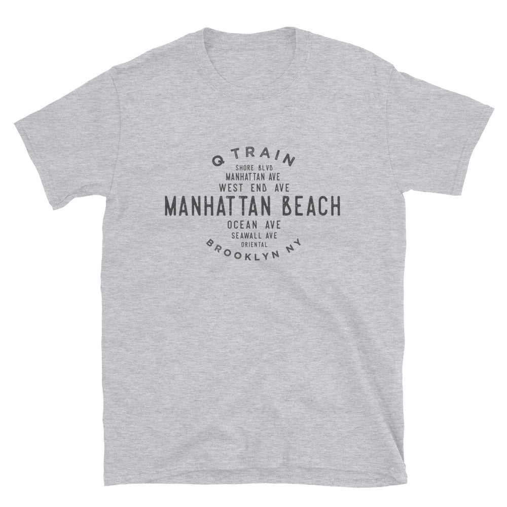 Manhattan Beach Brooklyn NYC Adult Mens Grid Tee