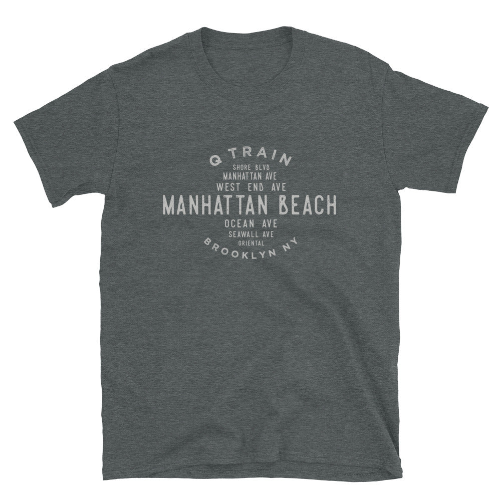 Manhattan Beach Brooklyn NYC Adult Mens Grid Tee