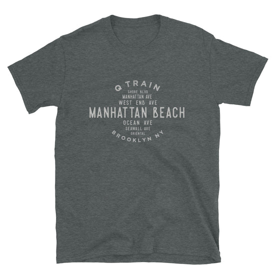 Manhattan Beach Brooklyn NYC Adult Mens Grid Tee
