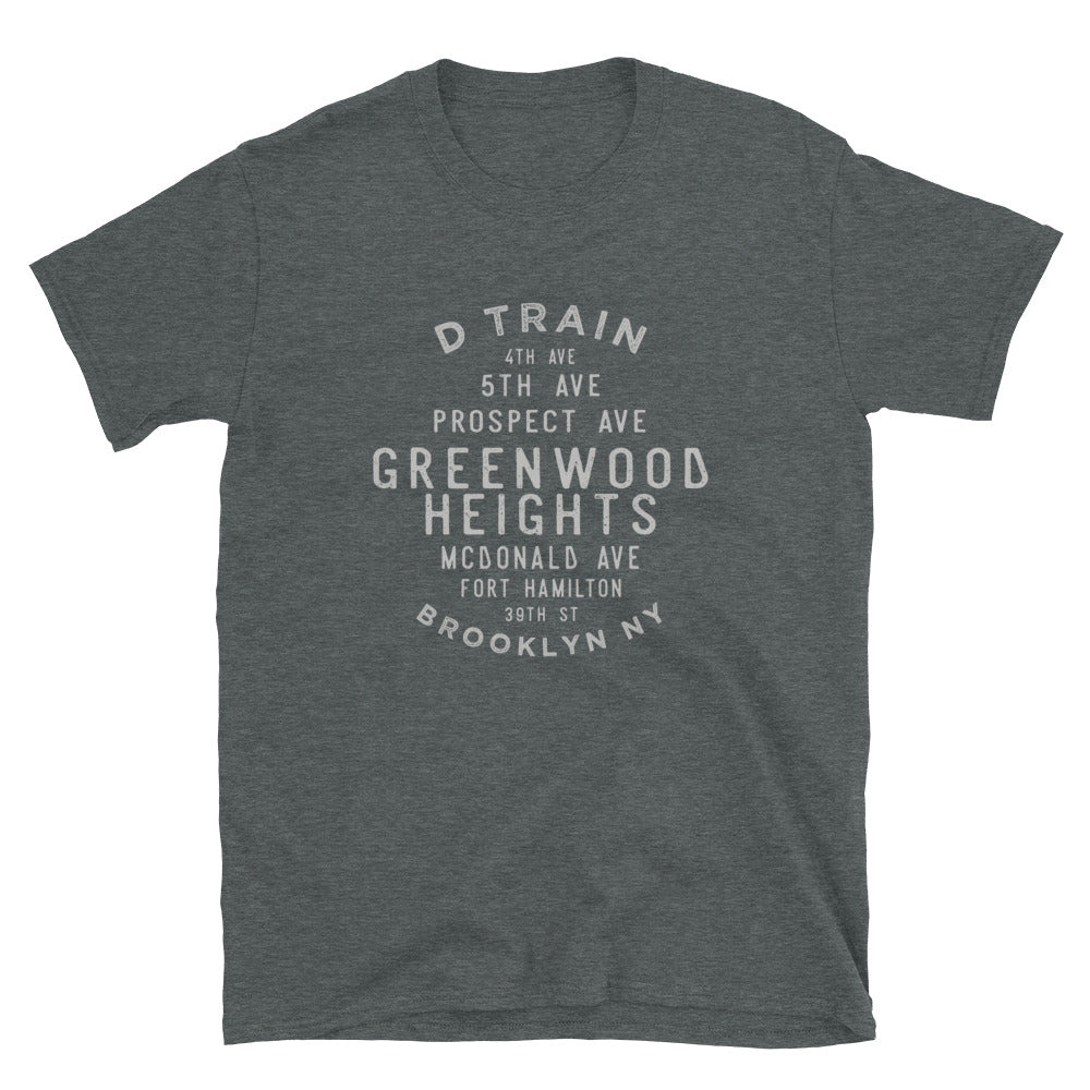 Greenwood Heights Brooklyn NYC Adult Mens Grid Tee