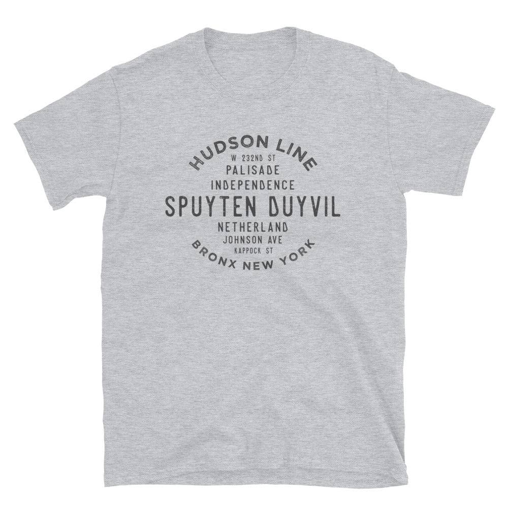Spuyten Duyvil Bronx NYC Adult Mens Grid Tee