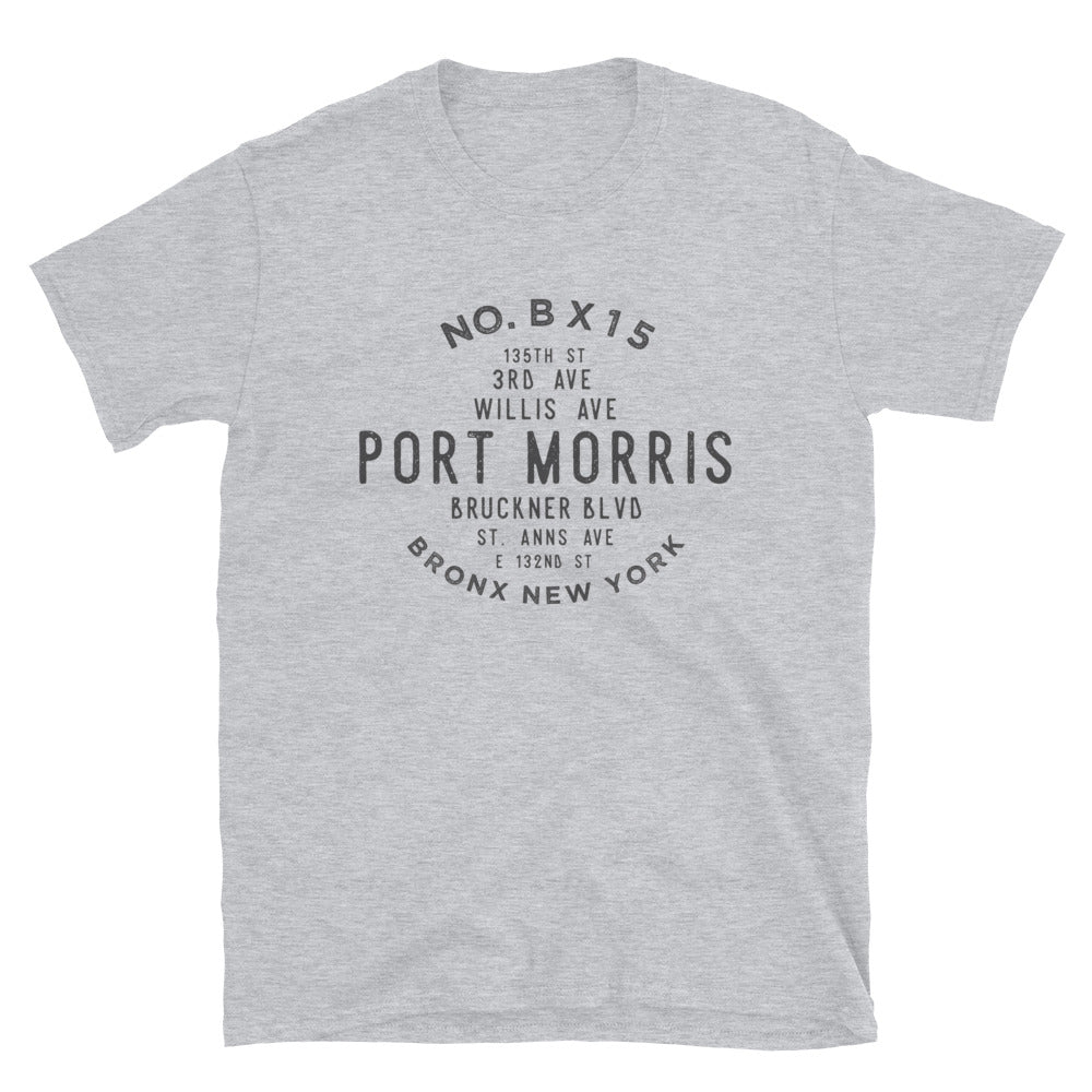 Port Morris Bronx NYC Adult Mens Grid Tee